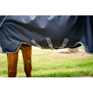 Capa Horseware Rambo Duo Ripstop Plus Turnout Bundle (100g + 100g + 200g) Marinho / tempestade / cinza prateado Azul-marinho