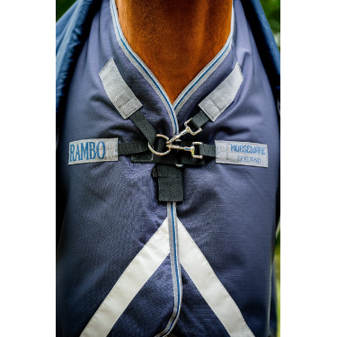 Capa Horseware Rambo Duo Ripstop Plus Turnout Bundle (100g + 100g + 200g) Marinho / tempestade / cinza prateado Azul-marinho