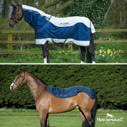Capa Horseware Rambo Summer Series V-Front Marinho / cinza Azul Capa Horseware Rambo Summer Series V-Front Marinho / cinza Azul