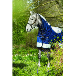 Capa Horseware Rambo Summer Series V-Front Marinho / cinza Azul Capa Horseware Rambo Summer Series V-Front Marinho / cinza Azul