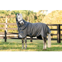 Cobertura Horseware Rhino Hexstop Plus Poney Turnout 250g VL Cinza / índigo / marinho Cinzento