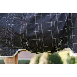 Cobertura Horseware Rhino Wug Poney Turnout 250g VL Preto / xadrez branco cinza Cobertura Horseware Rhino Wug Poney Turnout 250g VL Preto / xadrez branco cinza