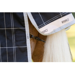 Cobertura Horseware Rhino Wug Poney Turnout 250g VL Preto / xadrez branco cinza Cobertura Horseware Rhino Wug Poney Turnout 250g VL Preto / xadrez branco cinza