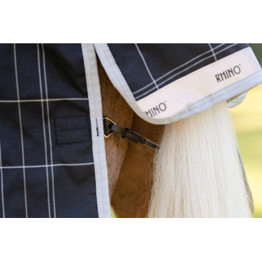 Cobertura Horseware Rhino Wug Poney Turnout 250g VL Preto / xadrez branco cinza Cobertura Horseware Rhino Wug Poney Turnout 250g VL Preto / xadrez branco cinza