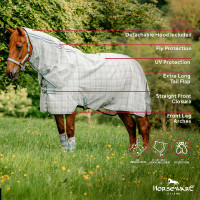 Cobre-pescoço anti-moscas Horseware Newmarket Carvão de madeira witney Cinzento