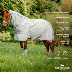 Cobre-pescoço anti-moscas Horseware Newmarket Carvão de madeira witney Cinzento Cobre-pescoço anti-moscas Horseware Newmarket Carvão de madeira witney Cinzento
