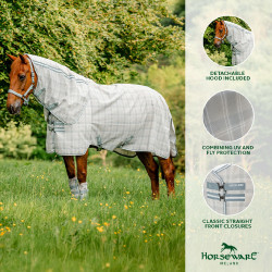 Cobre-pescoço anti-moscas Horseware Newmarket Carvão de madeira witney Cinzento Cobre-pescoço anti-moscas Horseware Newmarket Carvão de madeira witney Cinzento