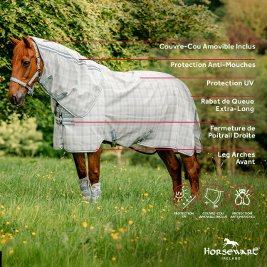 Cobre-pescoço anti-moscas Horseware Newmarket Carvão de madeira witney Cinzento Cobre-pescoço anti-moscas Horseware Newmarket Carvão de madeira witney Cinzento