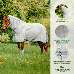 Cobre-pescoço anti-moscas Horseware Newmarket Carvão de madeira witney Cinzento Cobre-pescoço anti-moscas Horseware Newmarket Carvão de madeira witney Cinzento