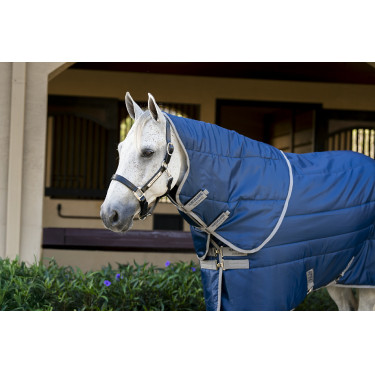 Protetor de pescoço de estábulo Horseware Amigo Ripstop Insulator 200g Marinho / cinza titânio Azul-marinho