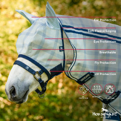 Máscaras anti-moscas Horseware Newmarket Marine witney Azul-marinho Máscaras anti-moscas Horseware Newmarket Marine witney Azul-marinho