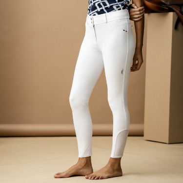 Calça Horseware AA Aria com reforço nos joelhos e cintura média Branco