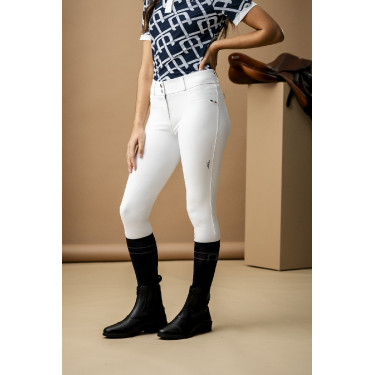 Calça Horseware AA Aria com reforço nos joelhos e cintura média Branco