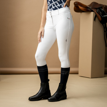Calça Horseware AA Aria com reforço nos joelhos e cintura média Branco