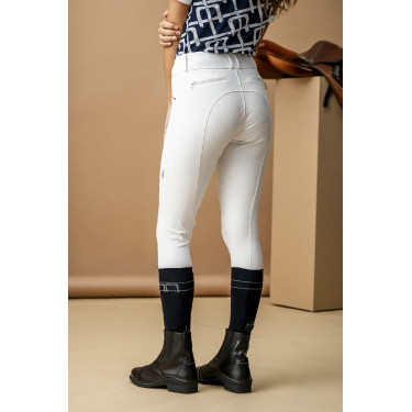 Calça Horseware AA Aria com reforço nos joelhos e cintura média Branco