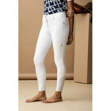 Calça Horseware AA Aria com reforço nos joelhos e cintura média Branco