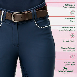 Calça Horseware Newmarket cintura alta com assento completo Marinho / marinho Azul