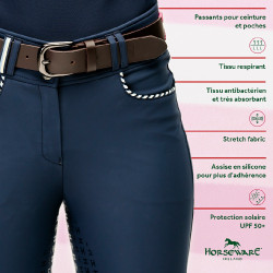 Calça Horseware Newmarket cintura alta com assento completo Marinho / marinho Azul