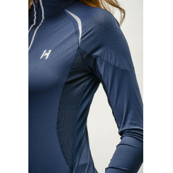 Polo 1/4 zíper Horseware Stamina de mangas compridas Marinho Azul-marinho Polo 1/4 zíper Horseware Stamina de mangas compridas Marinho Azul-marinho