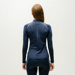 Polo 1/4 zíper Horseware Stamina de mangas compridas Marinho Azul-marinho Polo 1/4 zíper Horseware Stamina de mangas compridas Marinho Azul-marinho