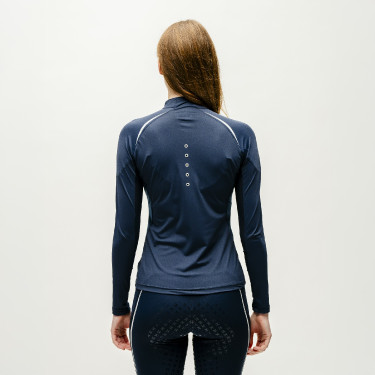 Polo 1/4 zíper Horseware Stamina de mangas compridas Marinho Azul-marinho Polo 1/4 zíper Horseware Stamina de mangas compridas Marinho Azul-marinho