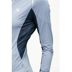 Polo 1/4 zíper Horseware Stamina de mangas compridas Azul