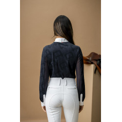 Pólo de competição Horseware AA Alcina de mangas compridas Carvão vegetal Cinzento