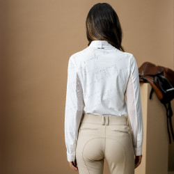 Polo de competição Horseware AA Elena de manga comprida Branco Polo de competição Horseware AA Elena de manga comprida Branco