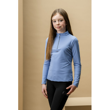 Camisa Polo Horseware Infantil AA Sofia Azul siciliano