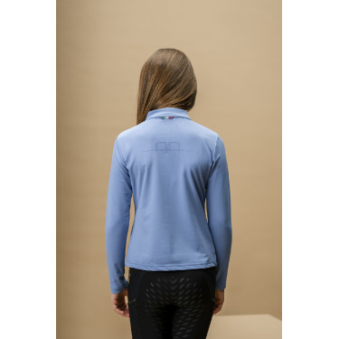 Camisa Polo Horseware Infantil AA Sofia Azul siciliano