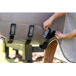 Camisa anti-moscas Horseware Rambo Protector Fieldsafe Prata / marinho Camisa anti-moscas Horseware Rambo Protector Fieldsafe Prata / marinho