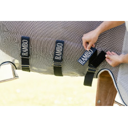 Camisa anti-moscas Horseware Rambo Protector Fieldsafe Prata / marinho Camisa anti-moscas Horseware Rambo Protector Fieldsafe Prata / marinho