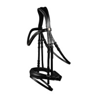 Bridão envernizado Waldhausen S-Line Blackshine narigueira combinada pull back Preto