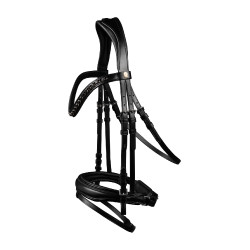 Bridão envernizado Waldhausen S-Line Blackshine narigueira combinada pull back Preto