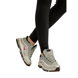 Legging Montar MoZuna Refined Pintucks e cristais gun metal full grip feminino Preto