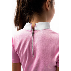 Polo de competição Horze Kaya infantil com strass Begônia rosa Polo de competição Horze Kaya infantil com strass Begônia rosa
