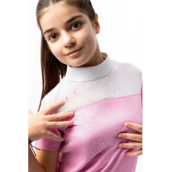 Polo de competição Horze Kaya infantil com strass Begônia rosa Polo de competição Horze Kaya infantil com strass Begônia rosa