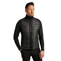 Colete acolchoado sem mangas Montar Emanuel Quilt feminino Preto