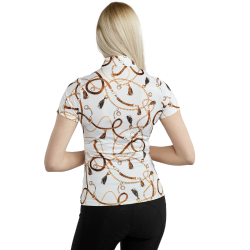 Polo de manga curta Montar estampado Haily Bridle feminino Branco Polo de manga curta Montar estampado Haily Bridle feminino Branco
