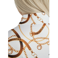 Polo de manga curta Montar estampado Haily Bridle feminino Branco