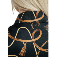 Polo de manga curta Montar estampado Haily Bridle feminino Preto