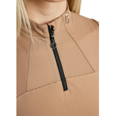 Polo sem mangas Montar MoStar com inserções em malha feminino Polo sem mangas Montar MoStar com inserções em malha feminino