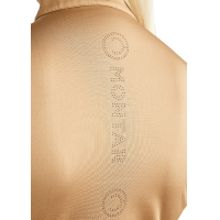 T-shirt de treino de manga curta Montar MoElaine com logotipo recortado a laser feminino Branco