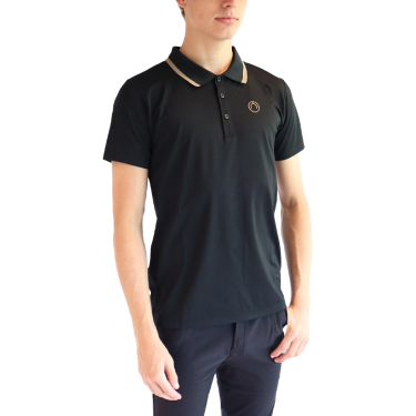 Polo de mangas curtas Montar MoDrake com gola e logotipo contrastantes masculino Polo de mangas curtas Montar MoDrake com gola e logotipo contrastantes masculino