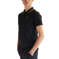 Polo de mangas curtas Montar MoDrake com gola e logotipo contrastantes masculino Preto