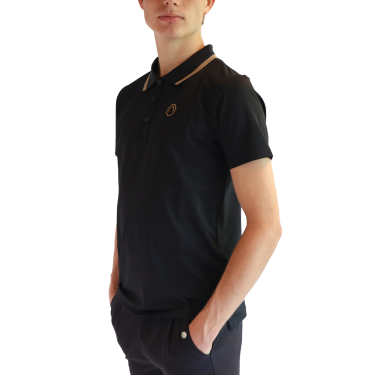 Polo de mangas curtas Montar MoDrake com gola e logotipo contrastantes masculino