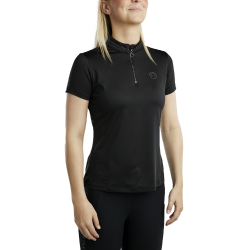 Polo de mangas curtas Montar MoBlair com cristais gun metal Junior