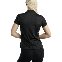 Polo de mangas curtas Montar MoBlair com cristais gun metal Junior Preto