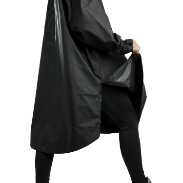 Capa impermeável longa Montar MoRianne logótipo preto Capa impermeável longa Montar MoRianne logótipo preto