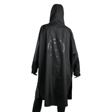 Capa impermeável longa Montar MoRianne logótipo preto Capa impermeável longa Montar MoRianne logótipo preto